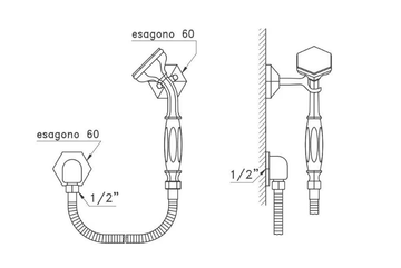 ECCELSA 304A - Wall-mounted handshower with hose with bracket by RUBINETTERIE STELLA - view 3